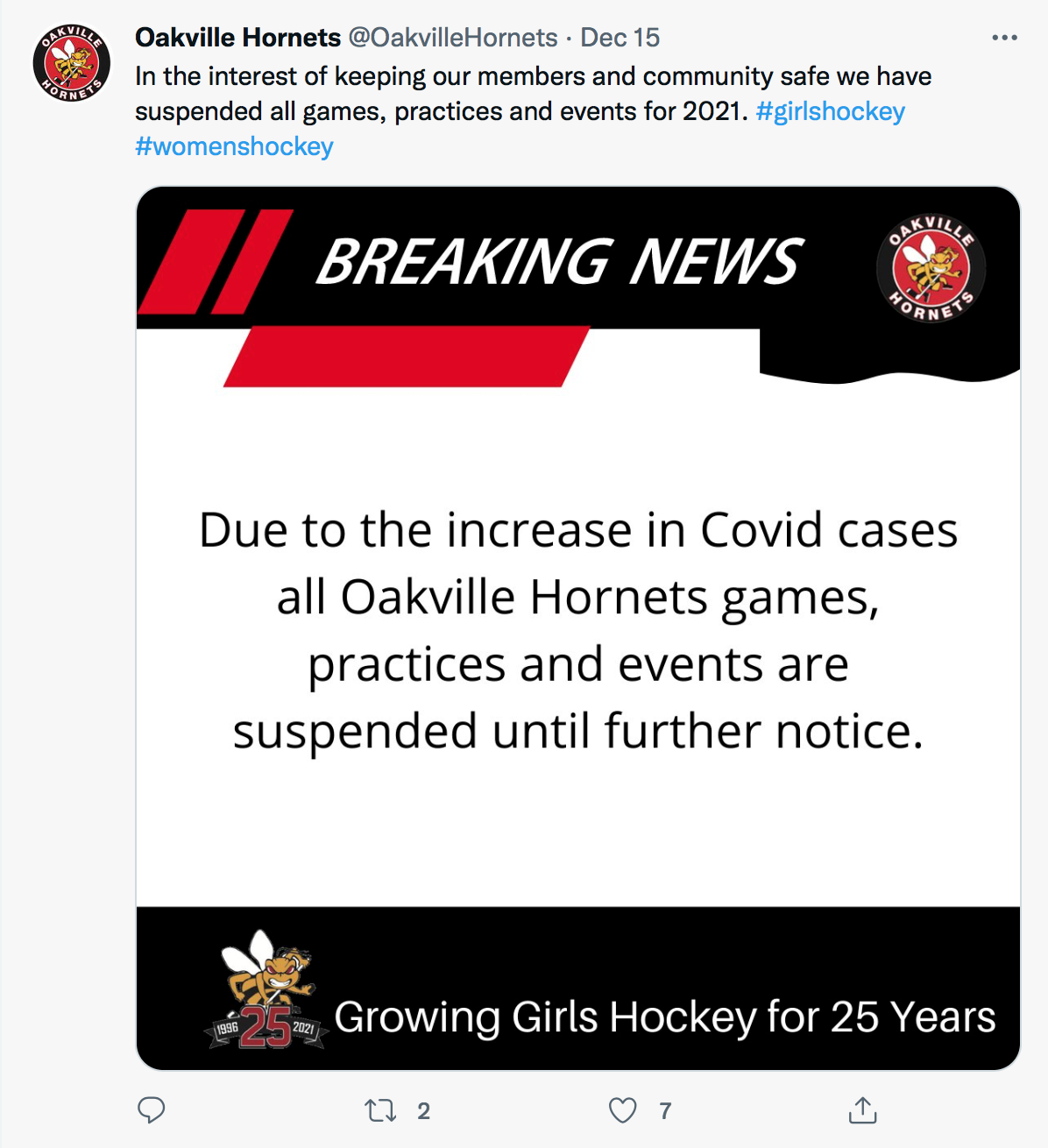 Oakville Harvest Classic cancelled due to COVID 19 outbreaks